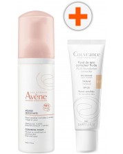 Avène Комплект - Почистваща пяна и Фон дьо тен, 2.0 Естествен, 150 + 30 ml