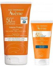 Avène Sun Комплект - Слънцезащитен флуид и Водоустойчив флуид Intense Protect, SPF50 +, 50 + 150 ml -1