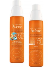 Avène Sun Комплект - Спрей за възрастни и Cпрей за деца, SPF50+, 2 х 200 ml