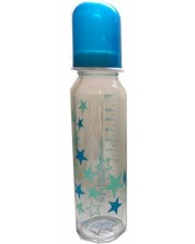 Стъклено шише Baby Nova - 240 ml, синьо