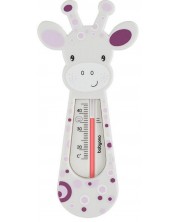 Термометър за баня Babyono - Бял жираф и лилави кръгчета -1