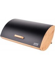 Бамбукова кутия за хляб ADS - Black, 35 x 25 x 15.5 cm -1