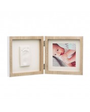 Бебешки отпечатък Baby Art - My Baby Style, със снимка (цвят дърво и бяло паспарту)