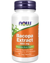 Bacopa Extract, 450 mg, 90 капсули, Now