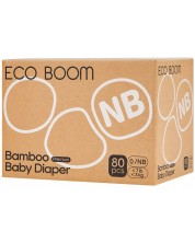 Бамбукови еко пелени Eco Boom Premium - Размер 0 NB, 2-4.5 kg, 80 броя