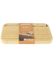 Бамбукова дъска и нож за хляб Pebbly - размер S -1