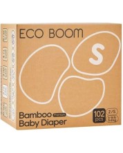 Бамбукови еко пелени Eco Boom Premium - Размер 2, 3-8 kg, 102 броя