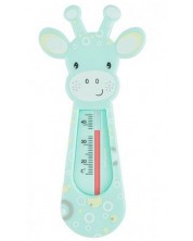 Термометър за баня Babyono - Зелен жираф и бели кръгчета
