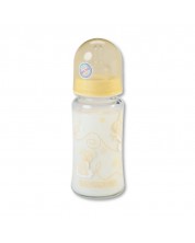 Стъклено шише Baby Nova -  230 ml, жълто -1