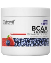 BCAA + Glutamine, ягода и горски плодове, 200 g, OstroVit -1