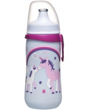 Бебешко шише с клапа NIP - Kids cup, за момичета, 330 ml -1