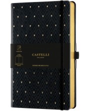 Бележник Castelli Copper & Gold - Diamonds Gold, 9 x 14 cm, бели листове -1