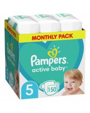 Бебешки пелени Pampers - Active Baby 5, 150 броя -1