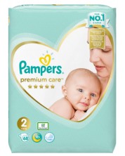 Бебешки пелени Pampers Premium Care - VP, Размер 2, 4-8 kg, 68 броя -1