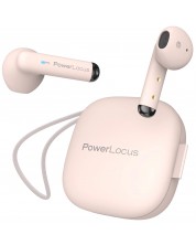 Безжични слушалки PowerLocus - PLX1, TWS, розови