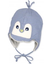 Бебешка зимна шапка Sterntaler - Пингвинче, 43 cm, 5-6 месеца, синя -1