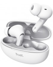 Безжични слушалки Trust - Yavi Earbuds, TWS, ENC, бели -1