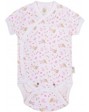 Бебешко боди Bio Baby - органичен памук, 68 cm, 4-6 месеца, розово-бяло -1