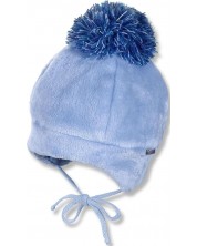 Бебешка зимна шапка с пискюл Sterntaler - 45 cm, 6-9 месеца, светлосиня -1