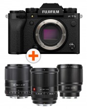 Безогледален фотоапарат Fujifilm - X-T5, Black + Обектив Viltrox - AF, 13mm, f/1.4, за Fuji X-mount + Обектив Viltrox - 56mm, f/1.4 XF за Fujifilm X, черен +  Обектив Viltrox - AF 85mm, F1.8, II XF, FUJIFILM X  -1