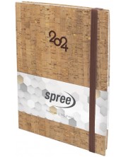 Бележник с ластик Spree - Коркова корица, 168 листа, 2024