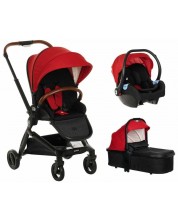 Бебешка количка 3 в 1 Zizito - Harmony Lux, червена -1