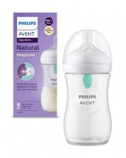 Бебешко шише Philips Avent - Natural Response 3.0, AirFree, с биберон 1m+, 260 ml -1