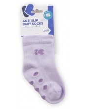 Бебешки чорапи с релефно ходило KikkaBoo - Памучни, 1-2 години, лилави -1