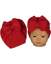 Бебешка шапка тип тюрбан NewWorld - Червена -1