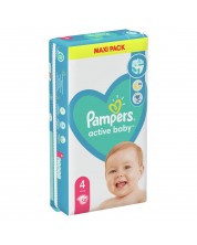 Бебешки пелени Pampers - Active Baby 4, 58 броя -1