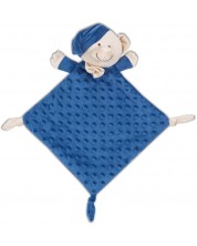 Бебешка играчка Interbaby - Doudou за гушкане, мече, синя