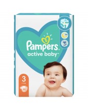Бебешки пелени Pampers - Active Baby 3, 82 броя