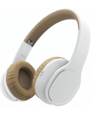 Безжични слушалки с микрофон Hama - Touch, бели/кафяви -1