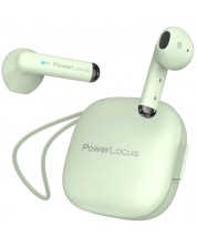 Безжични слушалки PowerLocus - PLX1, TWS, зелени