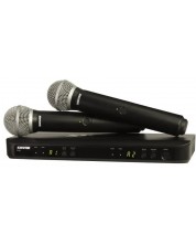 Безжична микрофонна система Shure - BLX288E/B58-H8E, черна -1
