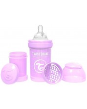 Бебешко шише против колики Twistshake Anti-Colic Pastel - Лилаво, 180 ml -1
