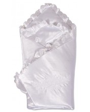 Бебешка пелена за изписване New Baby - С дантела, 80 х 80 cm