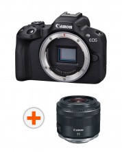 Безогледален фотоапарат Canon - EOS R50, 24.2MPx, черен + Обектив Canon - RF 35mm f/1.8 IS Macro STM