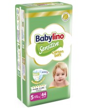 Бебешки пелени Babylino - Sensitive, Cotton Soft, VP, размер 5, 11-16 kg, 44 броя