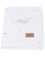Бебешко одеяло Bonjourbebe - Pacific, 65 x 80 cm, бяло -1