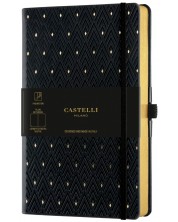 Бележник Castelli Copper & Gold - Diamonds Gold, 13 x 21 cm, бели листове -1