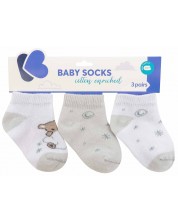 Бебешки летни чорапи KikkaBoo - Dream Big, 0-6 месеца, 3 броя, Бежови