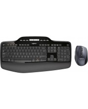 Комплект мишка и клавиатура Logitech - Desktop MK710, безжичен, черен -1