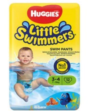 Бебешки бански пелени Huggies Little Swimmers - Размер 3-4, 7-15 kg, 12 броя