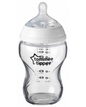 Бебешко стъклено шише Tommee Tippee - Easi Vent, 250 ml
