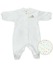 Бебешко гащеризонче с дълги ръкави For Babies - Цветно охлювче, лимитирано, 0-1 месеца -1