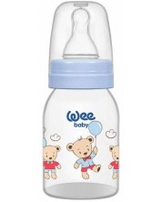 Бебешко шише Wee Baby Classic - 125 ml, синьо с мечета -1