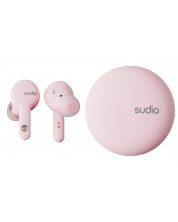 Безжични слушалки Sudio - A2, TWS, ANC, розови
