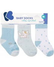 Бебешки термо чорапи KikkaBoo - 0-6 месеца, 3 броя, Little Fox -1
