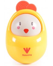 Бебешка играчка Huanger - Roly Poly, пиле -1